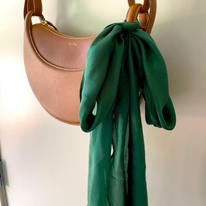 Hunter green silk scarf